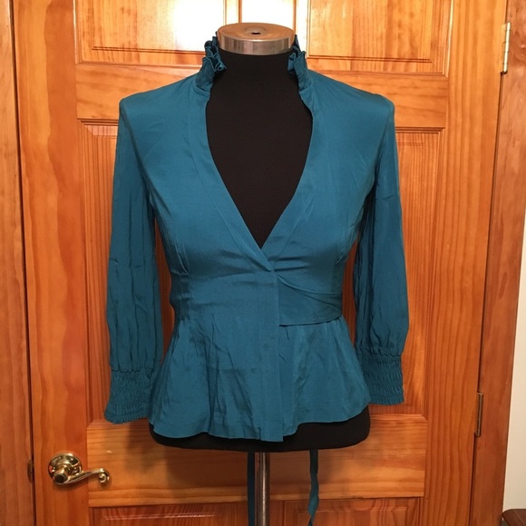 Diane Von Furstenberg Wrap Blouse Sz 2 - Picture 1 of 5
